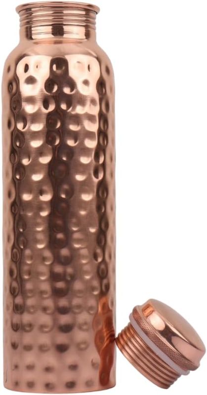 Photo 1 of Pure Copper Water Bottle – 1000ml (34 oz) Leak-Proof Ayurvedic Bottle | Handmade, BPA-Free, Joint-Free Design for Health, Yoga, Office & Travel | Ideal for Hydration & Detox (Hammered)
