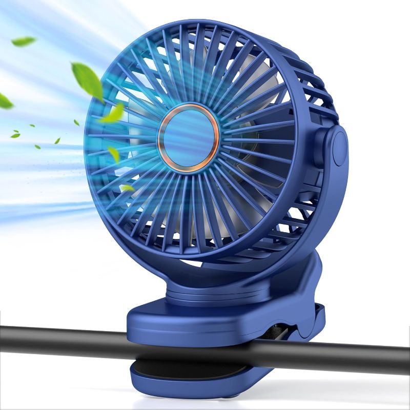 Photo 1 of Portable Mini Clip on Fan, 3 Speed Rechargeable Small USB Desk Fan with Strong Airflow, Battery Operated Personal Fan, 360° Rotate Adjustable Table Fan for Office Home Golf Cart Tent Stroller
