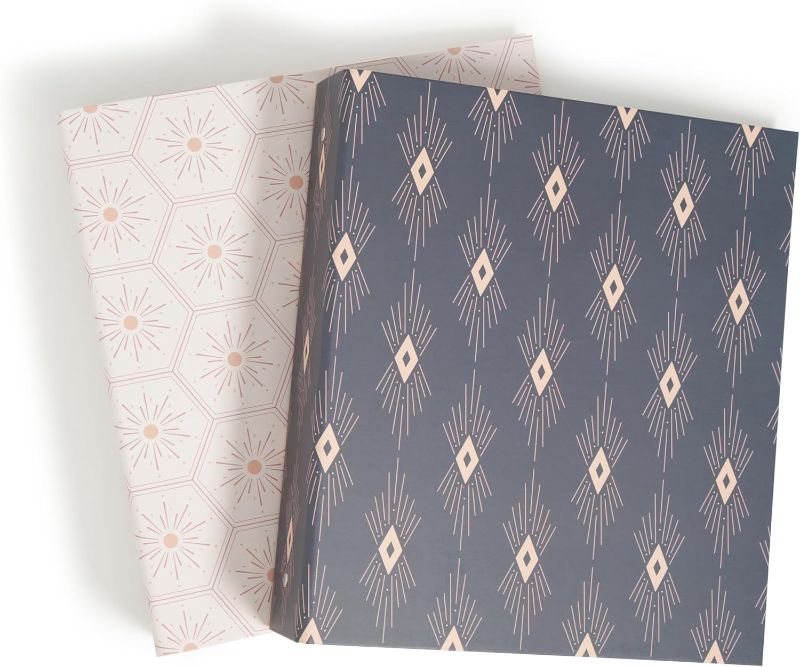 Photo 1 of U Brands Eco-Conscious 2" Binders, Set of 2, Celestial Boho Prints, Silver Metal O-Rings