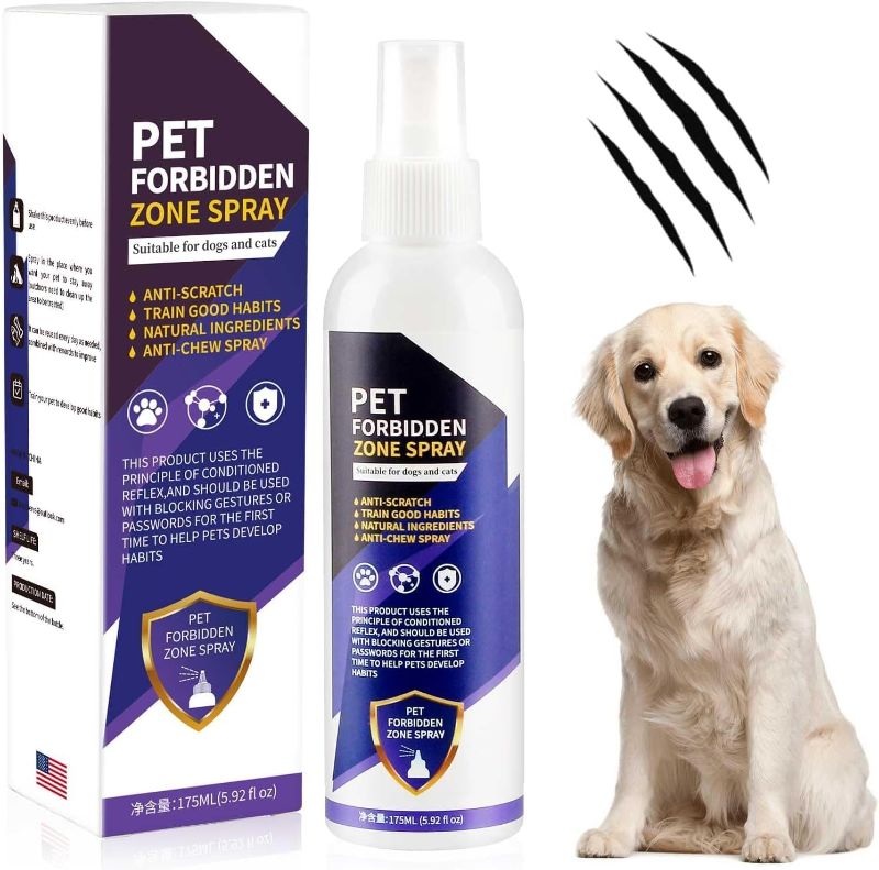 Photo 1 of No Chew Spray for Dogs & Cats, 175ML - Bitter Apple Spray for Dogs to Stop Chewing, Effective Dog Deterrent Spray for Carpet Furniture, Anti Chew Spray for Puppies Indoor & Outdoor Safe Purple
