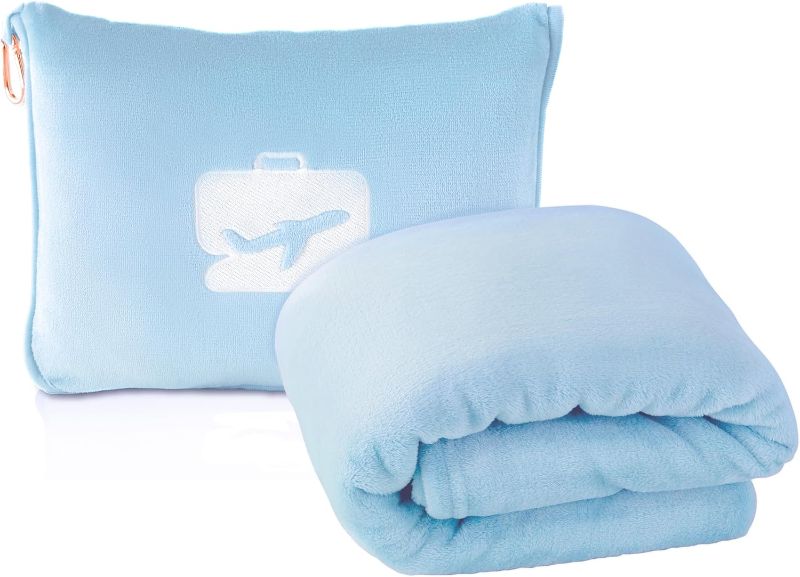 Photo 1 of EverSnug Travel Blanket Pillow Premium Soft Ice Blue
