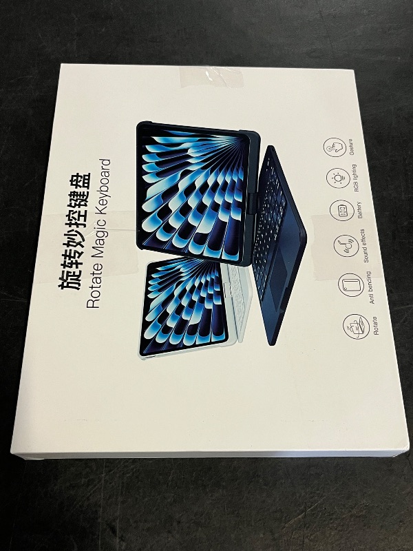 Photo 1 of GUSGU for iPad Air 11 Inch (M3/M2,2025/2024) Transperant Case with Wireless Keyboard, 7 Color Backlight, Trackpad, 360°Rotating Stand for 10.9" iPad Air 5th/4th, 11" iPad Pro 4/3/2/1 Case, Cyberpunk
