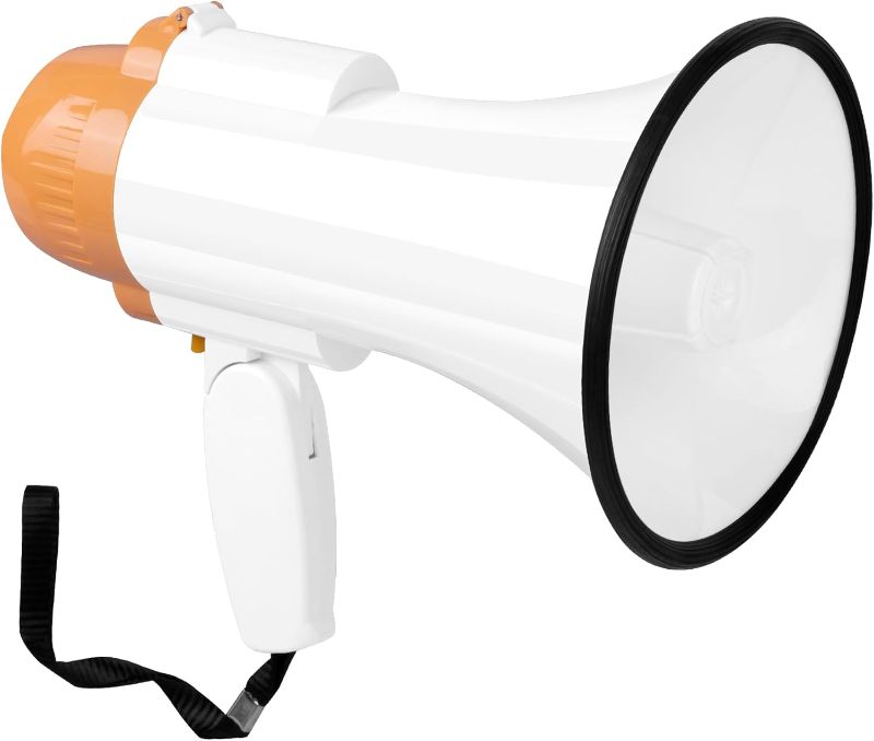 Photo 1 of 30 Watt Power Portable Megaphone Bullhorn Speaker Voice, Siren/Alarm and 240S Recording with Volume Control and Strap
