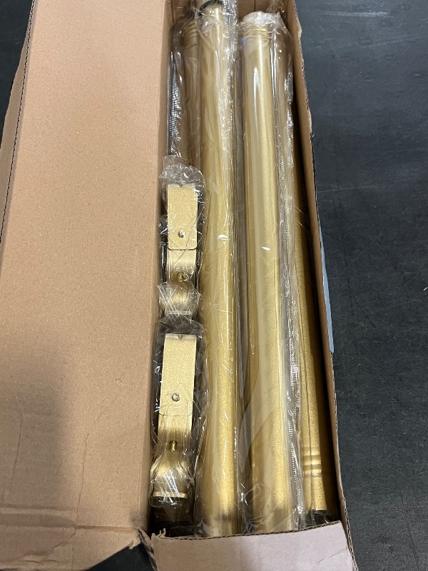 Photo 1 of 2 Pack Heavy Duty Curtain Rods for Windows 28 to 48 Inch, 1 Inch Gold Adjustable Curtain Rod Set with Easy Installation and Modern Design (A1,Gold,30-60",2Pack)
