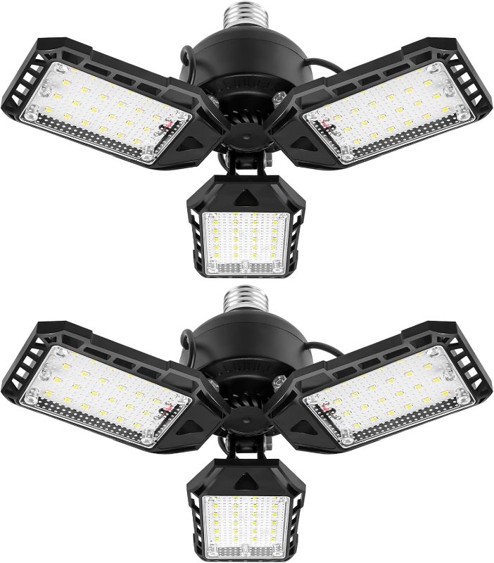 Photo 1 of LED Garage Lights Bulb 80W 6500K 3 Deformable Panels
