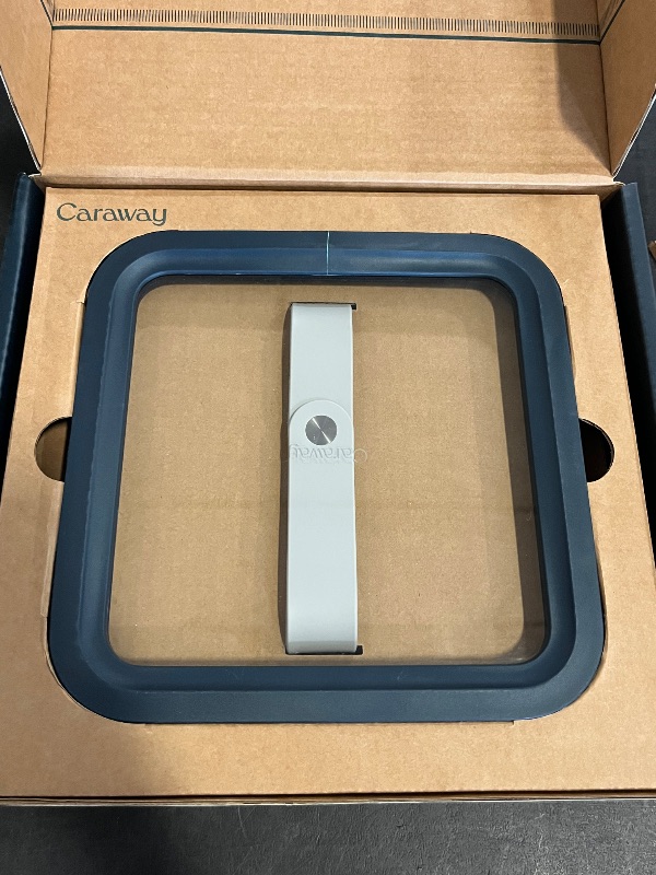 Photo 1 of Caraway Glass Food Storage, 10 Cup Glass Container,Ceramic Coated Food Container,Easy to Store, Non Toxic, Non Stick Lunch Box Container with Glass Lids. Dishwasher, Oven,Square Shape,Navy
