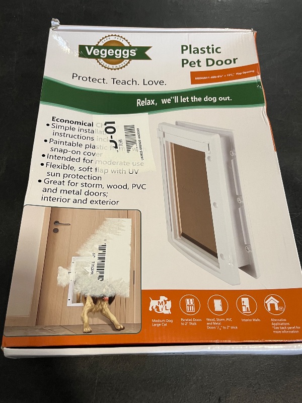 Photo 1 of Pet Door, Interior and Exterior Large Dog Doors, PC Frame and Telescoping Tunnel Doggy and Cat Doors, Doggie Door with Double Magnetic Flaps and Sliding Lock Panels (Pets Up to 40 Lb) M

