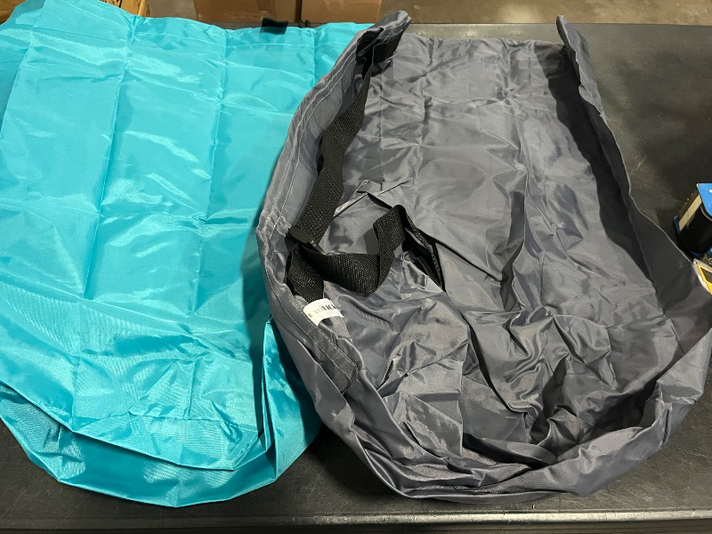 Photo 1 of Tear Proof Nylon Laundry Bag with Handles,Hamper Liner with Drawstring Closure for Travel,Dirty Clothes Bag Fit Most Laundry Hamper and Sorter,27.5x34.5 inches Blue Aqua and Grey
