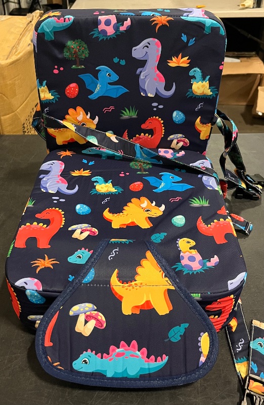 Photo 1 of Toddler Booster Seat for Kitchen Chair, Non-Slip Bottom Dining Table Booster Seat with Backrest and Adjustable Straps, Portable Eating Travel Increasing Cushion
