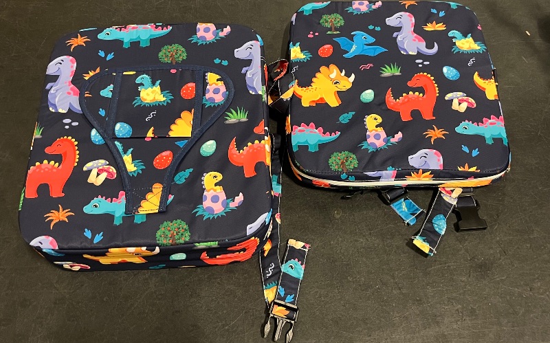 Photo 1 of Toddler Booster Seat for Kitchen Chair, Non-Slip Bottom Dining Table Booster Seat with Backrest and Adjustable Straps, Portable Eating Travel Increasing Cushion
