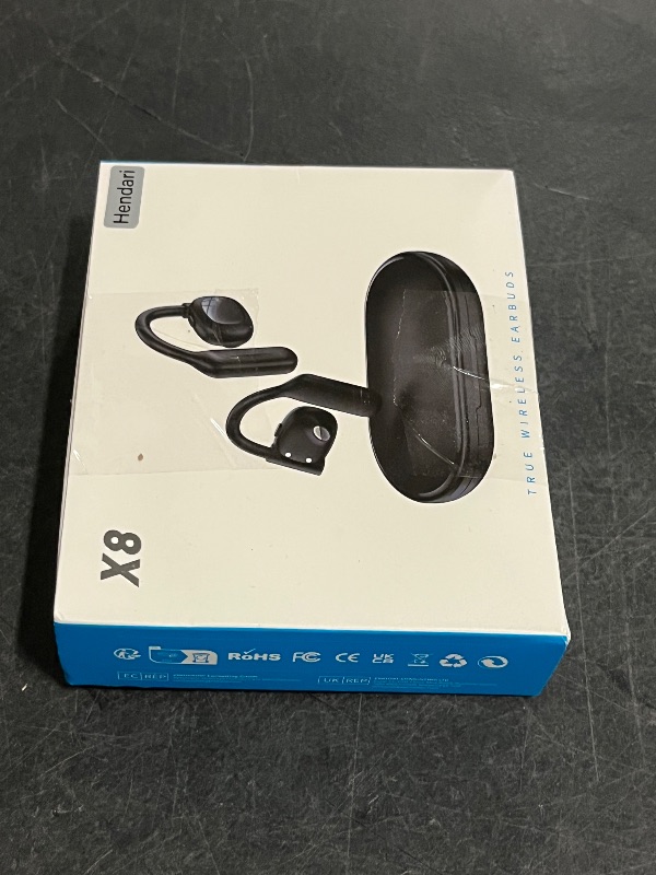 Photo 1 of Ultra Open Ear Earhook Headphones Wireless Bluetooth Bone Conduction Earbuds with Open Air Ergonomic Fit, IPX5 Waterproof Sport Earphones, Secure Over-Ear Buds Ideal for Fitness, Carbon Black
