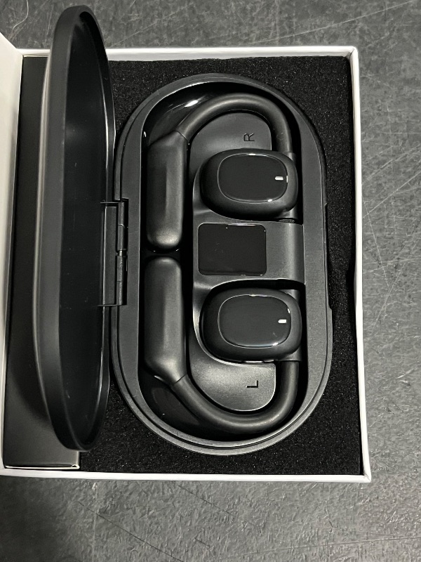 Photo 1 of Ultra Open Ear Earhook Headphones Wireless Bluetooth Bone Conduction Earbuds with Open Air Ergonomic Fit, IPX5 Waterproof Sport Earphones, Secure Over-Ear Buds Ideal for Fitness, Carbon Black
