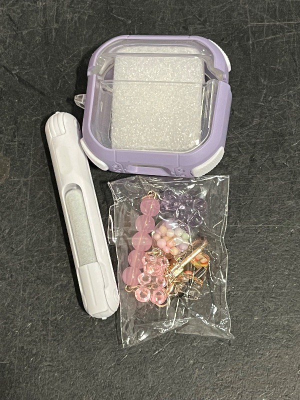 Photo 1 of 5-in-1 Case for AirPods 4 with Secure Lock, Ekoonpft Anti-Yellow Clear Cases for Apple AirPods 4th Gen 2024 for Women Girly, Soft Cover with Cleaner,Silicone Wrist Strap,Cute Candy Keychain,Carabiner
