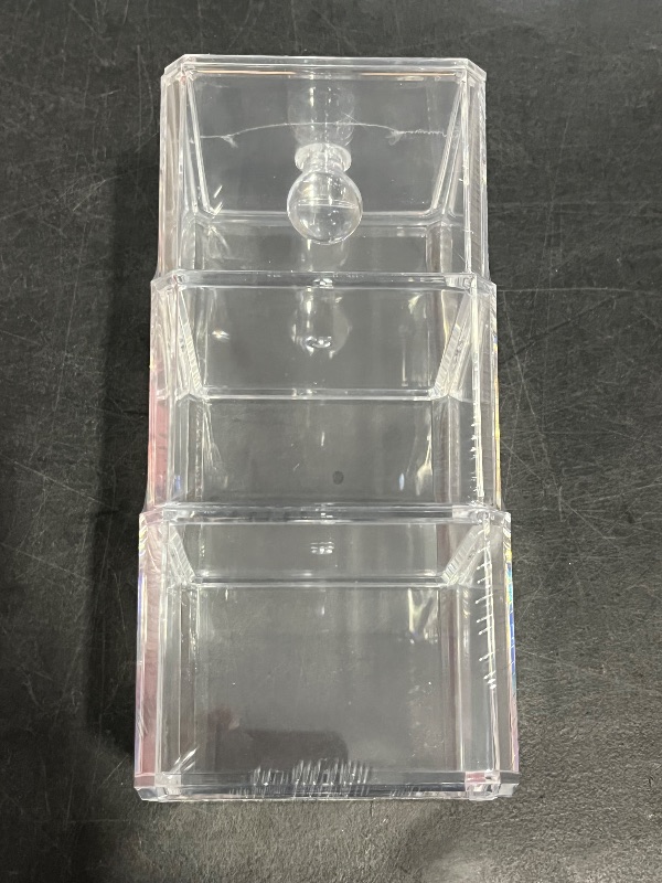 Photo 1 of Clear Stackable Jewelry Organizer Case Storage for Earrings Bracelets Hair Ties with Lid Elegant Display for Accessories and Cosmetics
