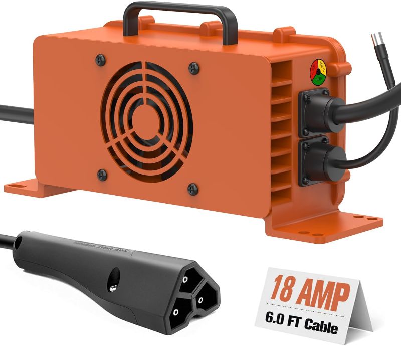 Photo 1 of Upgrade 18 Amp 48 Volt Golf Carts Battery Charger for EZGO RXV & TXT Lead-Acid Battery Smart Trickle Charger with 3-pin Triangular Plug IP67 Waterproof
