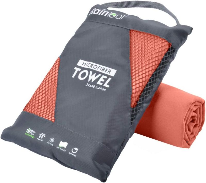 Photo 1 of Rainleaf Microfiber Towel Perfect Travel & Gym & Camping Towel. Quick Dry - Super Absorbent - Ultra Compact - Lightweight. Suitable for Trip, Beach, Shower, Backpacking, Pool
