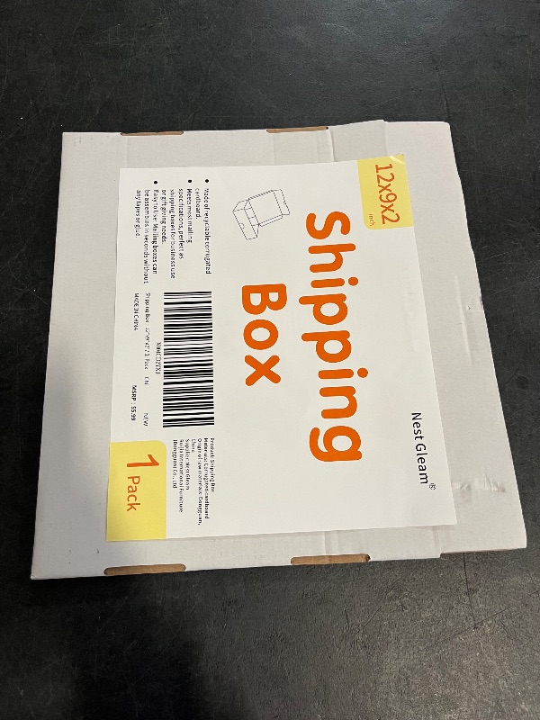 Photo 1 of 12"x9"x2" Shipping Boxes Set of 1, White Corrugated Cardboard Box Literature Mailer
