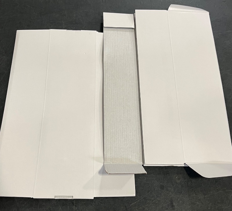 Photo 1 of 12"x9"x2" Shipping Boxes Set of 2 White Corrugated Cardboard Box Literature Mailer
