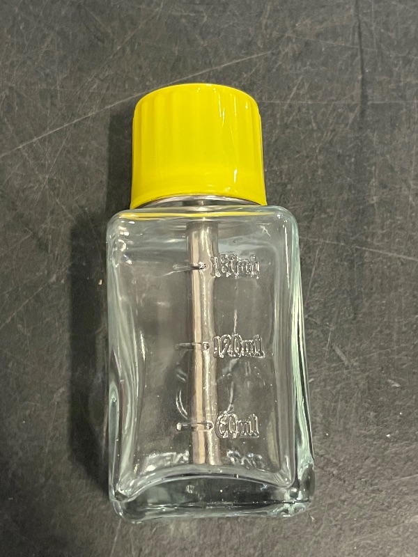 Photo 1 of Glass Push Down Pump Dispenser 1PCS, 6oz/180ml Portable Nail Polish Remover Pump Empty Dispenser Bottle, Makeup Remover Clear Refillable Liquid Storage Container Press-type Glass Bottle
