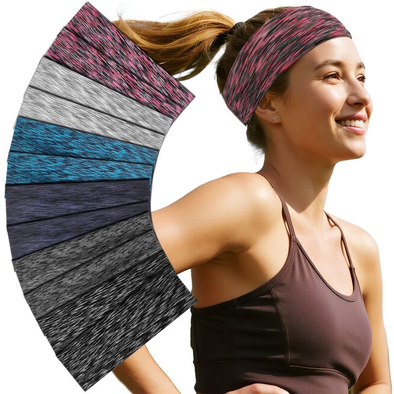Photo 1 of *Missing 6** Headbands For Women 12 Pack Headband Yoga Elastic Head Bands Women's Hair Band Workout Soft Sweat Hairbands Accessories
