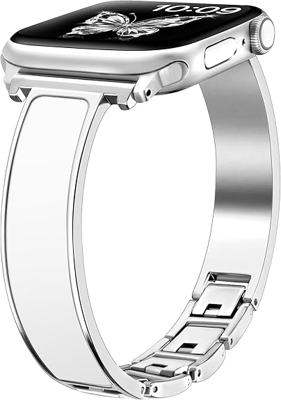 Photo 1 of Slim Metal Band for Apple Watch Bands for Women 46mm 45mm 44mm 42mm 41mm 40mm 49 38mm iWatch Bands Bracelet, Thin Dressy Fancy Strap for Apple Watch Band Series 11 10 9 8 SE 7 6 5 4 3 Ultra
