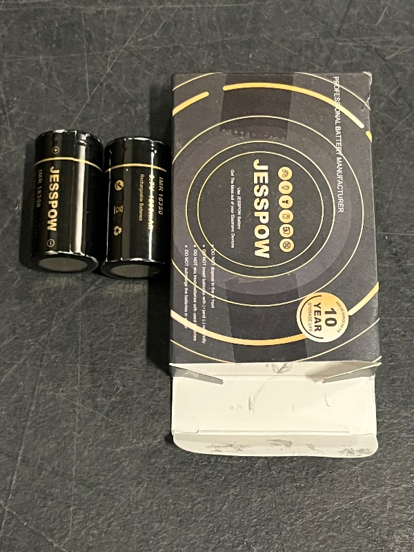 Photo 1 of JESSPOW 18350 3.7V Rechargeable Battery 1200mAh Flat Top, Discharge IMR 18350 Li-ion Batteries for Flashlight, Solar Garden Light and More (2 Pack)

