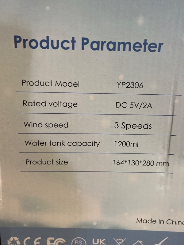 Photo 1 of Portable Air Conditioner, 1200mL Evaporative Air Cooler, Personal Mini Air Conditioner with 3 Speeds & 2/4H Timer, 120° Oscillating Portable Ac Unit Fan Small Air Conditioner for Home Office Room
