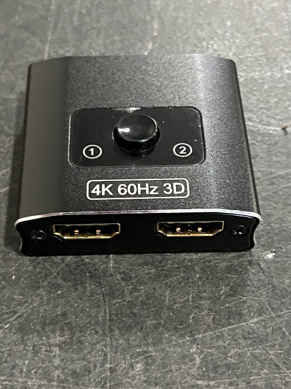 Photo 1 of HDMI Switch Splitter 4K@60Hz, Aluminum Bi-Directional HDMI 2.0 Switcher, HDMI Splitter 1 in 2 Out/ 2 in 1 Out, Support 4K 3D HDR for Xbox, PS5/4/3, Fire Stick, Roku, HDTV, Projector, Computer (Black)
