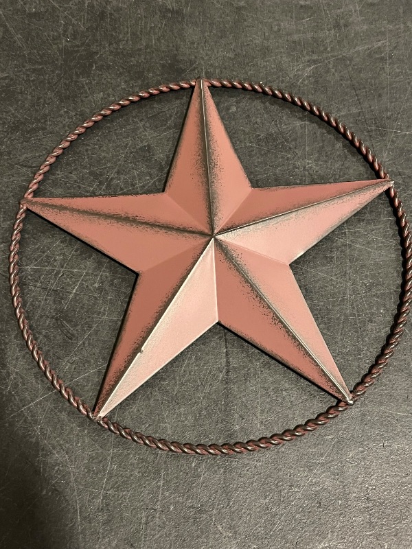 Photo 1 of VIVICOMFY 12.4" Red Barn Star Wall Decor, Metal Stars for Outside or Inside Texas Stars Art Rustic Vintage Western Country Home Farmhouse Wall Decoration
