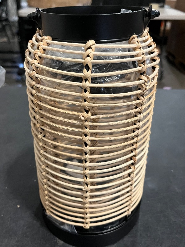 Photo 1 of Natural Rattan Boho Lanterns - Handcrafted Chic Decor to Enhance Your Home - Modern Farmhouse Beauty Perfect for Any Living Room, Patio & Porch, Indoor and Outdoor Coffee Table or Kitchen Dining Table
