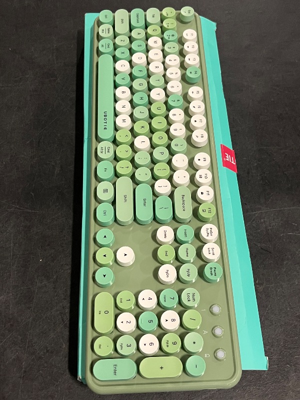Photo 1 of UBOTIE Colorful Computer Wireless Keyboard, Green 