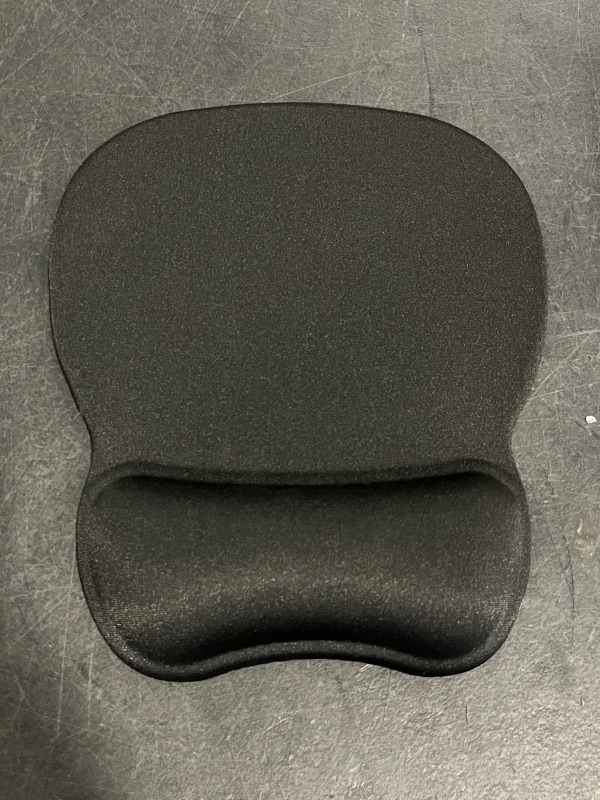 Photo 1 of JIKIOU Ergonomic Mouse Pad with Gel Wrist Support, Comfortable Mousepad with Smooth Wrist Rest Surface and Non-Slip PU Base for Pain Relief Computer Laptop Office Home Black, 9.2 x 8.1 in
