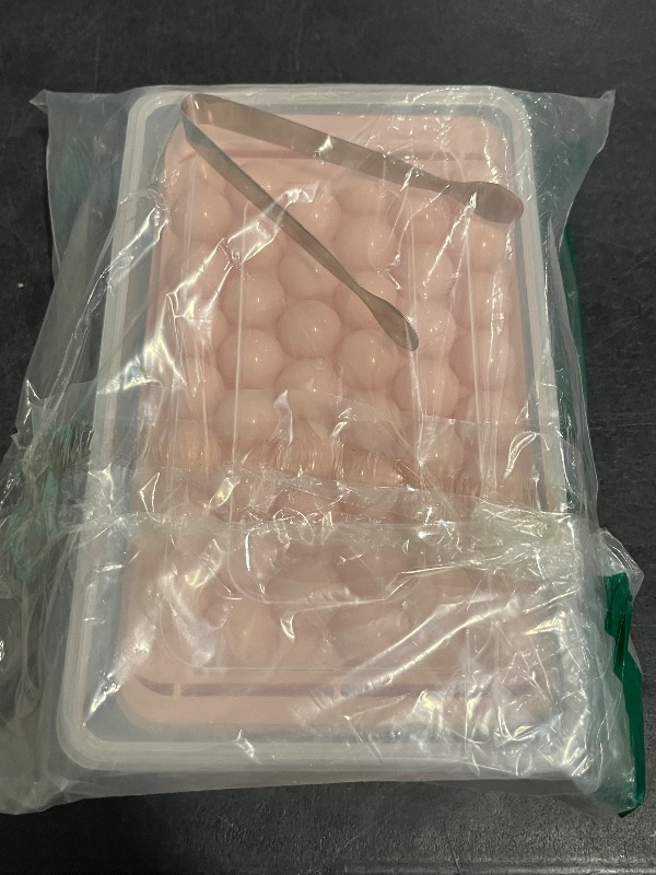 Photo 1 of WIBIMEN Ice Cube Tray with Lid and Bin - Round Ice Trays for Freezer with Lid - Ice Cube Trays for Freezer with Ice Container (0.8"-2PACK Pink)
