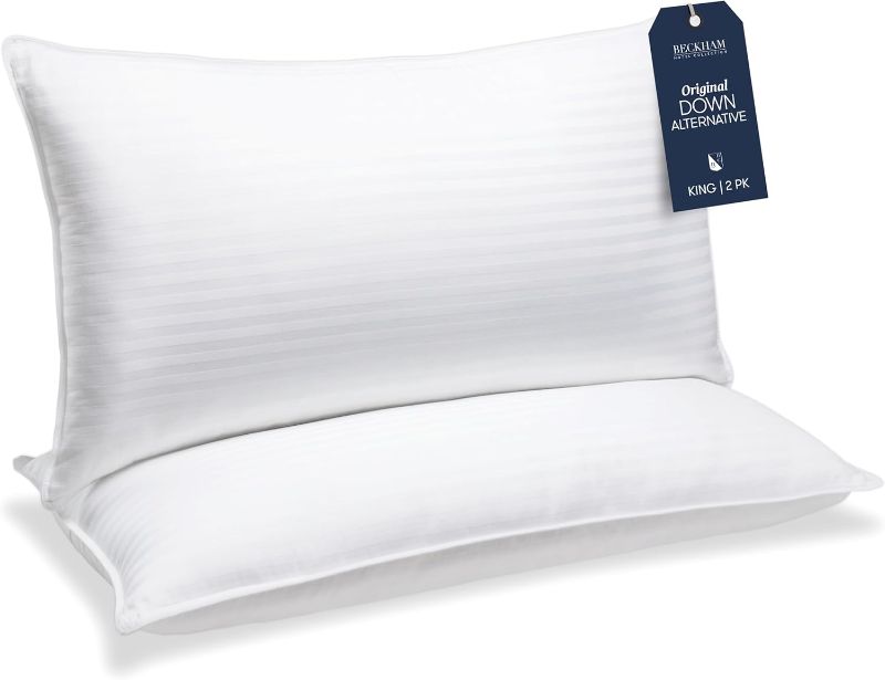 Photo 1 of Beckham Hotel Collection Bed Pillows King Size Set of 2 - Down Alternative Bedding Gel Cooling Big Pillow for Back, Stomach or Side Sleepers
