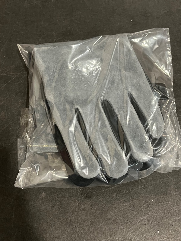 Photo 1 of 16 Inches,932,Leather Welding Gloves, Heat/Fire Resistant,Large Mitts for BBQ,Oven,Grill,Fireplace,Tig,Mig,Forge,Baking,Furnace,Stove,Pot Holder,Animal Handling Glove.L Black-gray
