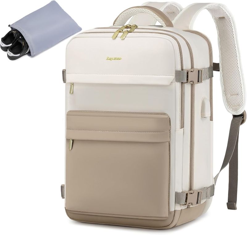 Photo 1 of Large Travel Backpack for Women - 17 Inch 35L Carry On Laptop Bag Flight Approved Personal Item Daypack Weekender Traveling TSA Business Bag Luggage Waterproof for Airplane with Toiletry Shoe Bag
