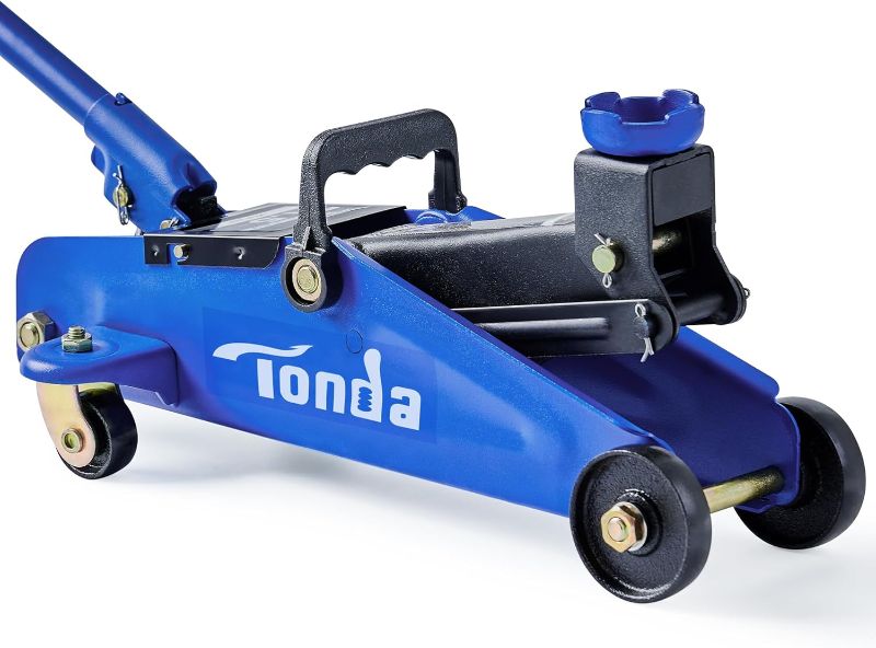 Photo 1 of TONDA Floor Jack, Hydraulic Portable Car Lift Jack, 1.5 Ton (3,000 lb) Capacity (Blue)
