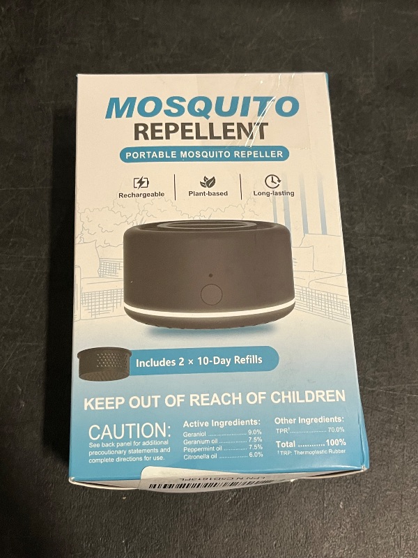 Photo 1 of Mosquito Repellent Outdoor Patio, Bug Repellent Outdoor Portable Insect Repeller Rechargeable Mosquito Deterrent Device Camping Hiking (Black, 2 Refills)

