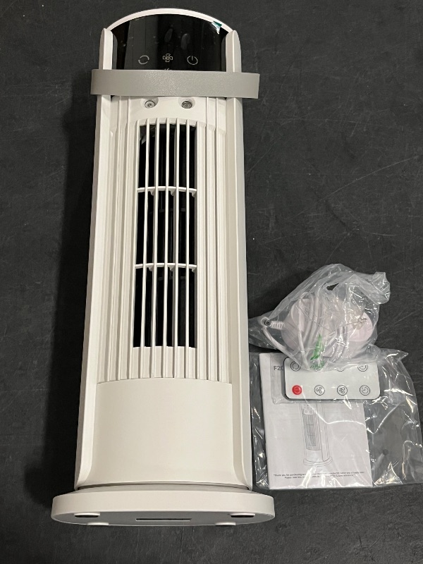 Photo 1 of 16'' Misting Tower Fan, 700ml Tank, 90° Oscillating Fan w/Remote, Bladeless Desk Fan, 4 Speeds, Timer, Cooling Fan for Bedroom, Desk, Table, Office, Room
