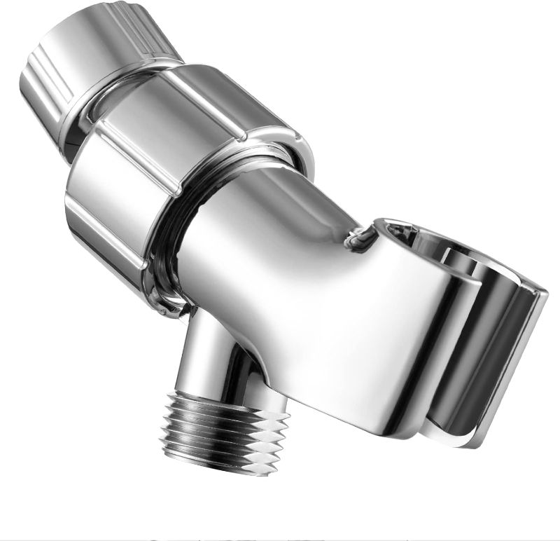 Photo 1 of OFFO Shower Head Holder for Handheld Shower Head, Adjustable Shower Arm Mount for Connecting Shower Arm and Shower Hose, 1/2 Inch IPS Female Inlet and Male Outlet, Chrome Finish
