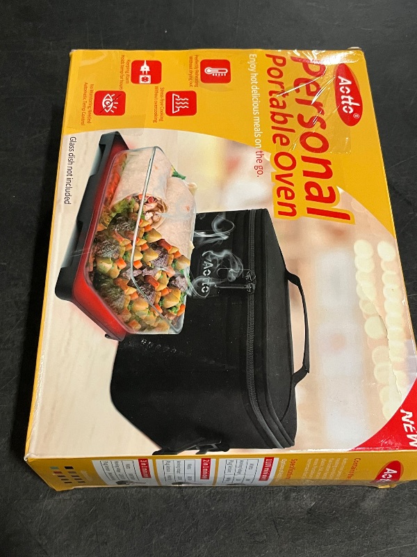 Photo 1 of Aotto Portable Oven, Electric Lunch Box Food Heater - 12V/24V/110V 3-in-1 Car Food Warmer - Mini Personal Microwave Heated Lunch Box Warmer for Car, Truck, Travel, Office & Home Use - Black
