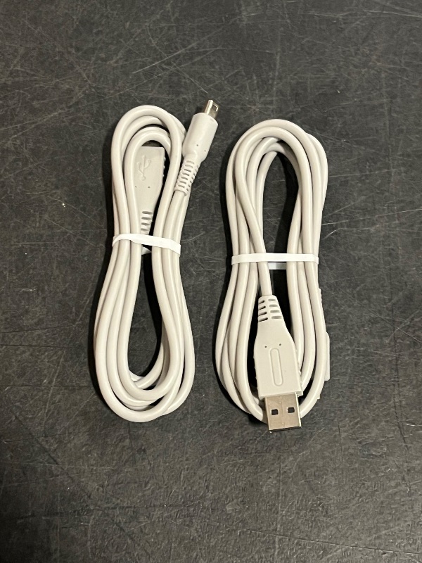 Photo 1 of 2pcs USB Cable for Wii U Gamepad Remote Controller 3Meter / 10FT White
