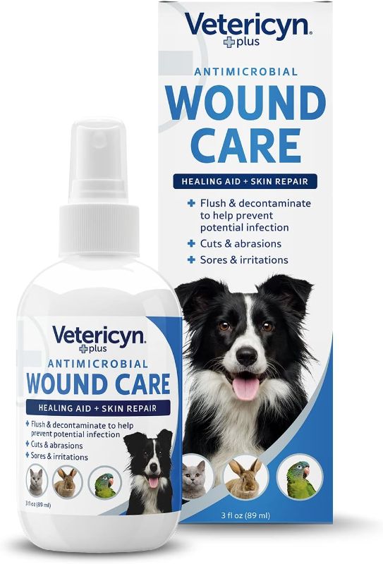 Photo 1 of Vetericyn Plus Dog Wound Care Spray | Healing Aid and Skin Repair, Clean Wounds, Relieve Dog Skin Allergies, Safe for All Animals. 3 ounces
