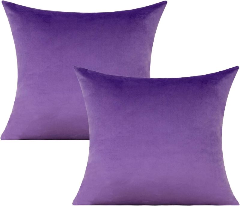 Photo 1 of VAKADO Purple Throw Pillow Covers Decorative Set of 2 Outdoor Decor Couch Cushion Covers Pillowcases Home Bed Decoration for Sofa Bedroom Office
