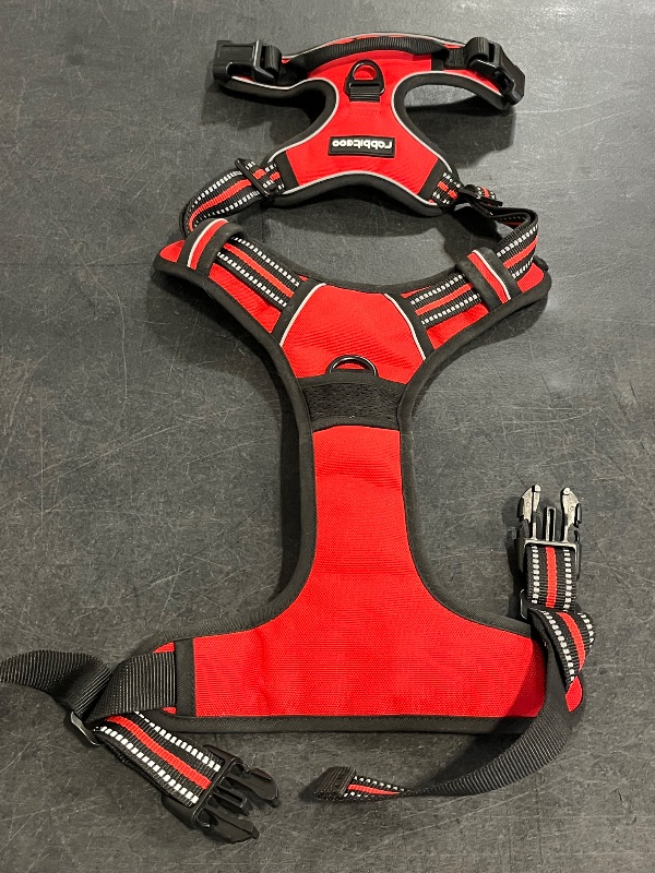 Photo 1 of XL Rabbitgoo Dog Harness, No-Pull Pet Harness with 2 Leash Clips, Adjustable Soft Padded Dog Vest, Reflective No-Choke Pet Oxford Vest with Easy Control Handle for Large Dogs, Red, XL