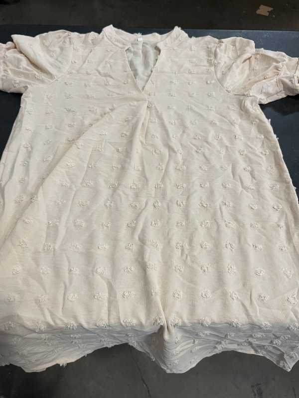 Photo 1 of (L) JOCAFIYE Womens Dresses V-Neck Ruffled Short Sleeve Dress Casual Shift Dress Summer Dresses for Women 2025
