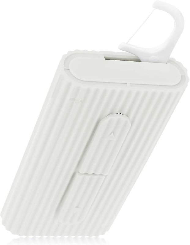 Photo 1 of Portable Dental Floss Case Automatic Dental Floss Pick Organizer Case Travel Flosser Dispenser Storage Case Refillable Holder Boxes with 10 Floss Picks for Teeth Cleaning (White)

