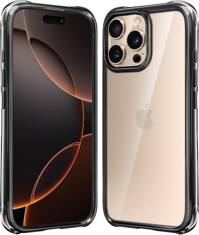 Photo 1 of Mkeke iPhone 16 Pro Case Black [Not-Yellowing] [Military-Grade Drop] | Shockproof Protective Phone Bumper | for Apple 6.3 inch 2024
