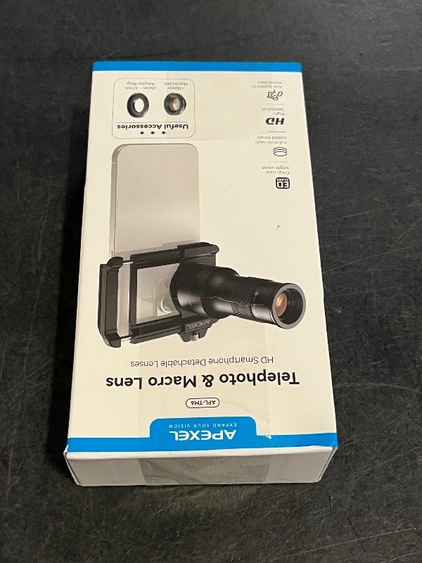 Photo 1 of APEXEL 6X Telephoto Lens & 150mm Macro Lens, 2-in-1 Aluminum Phone Camera Lens Kit with Universal Clip. Phone Lens Attachment Fit for iPhone 16/15/14/13, Samsung, Android Phone and Most Smartphone.
