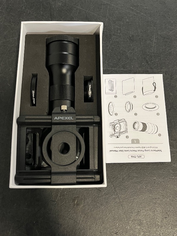 Photo 1 of APEXEL 6X Telephoto Lens & 150mm Macro Lens, 2-in-1 Aluminum Phone Camera Lens Kit with Universal Clip. Phone Lens Attachment Fit for iPhone 16/15/14/13, Samsung, Android Phone and Most Smartphone.
